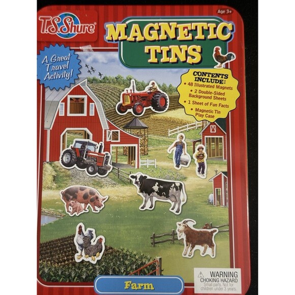 TS Shure Magnetic Farm Animal Self Container Tin &Toys - Picture 4 of 8